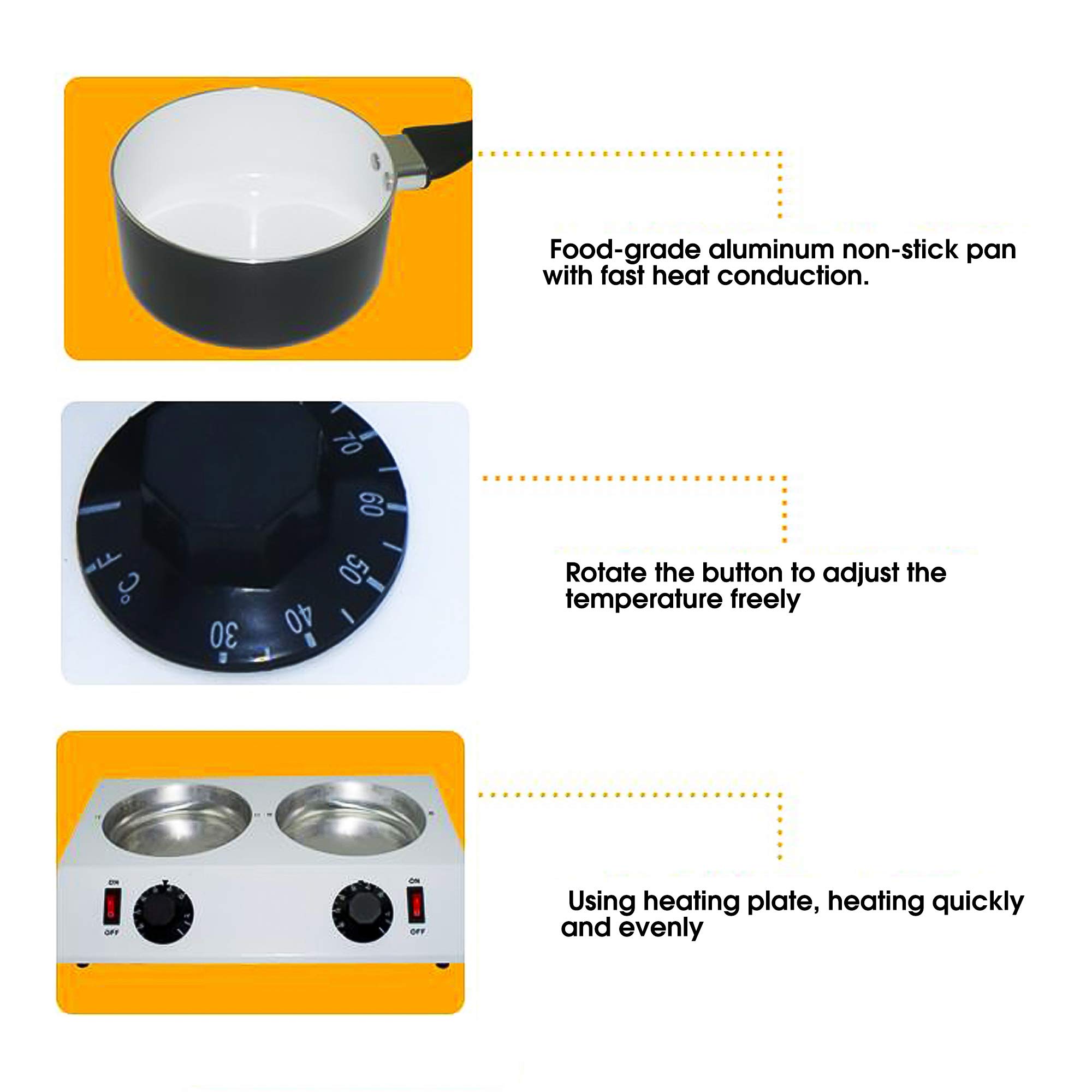 Templadora de Chocolate Comercial Profesional con Control Manual, Ideal para Chocolate, Dulces, Queso, Vino, Leche, café Olla Doble Antiadherente
