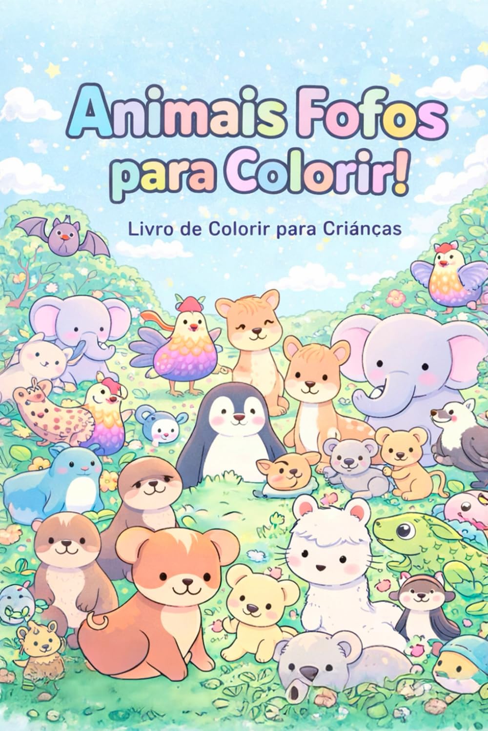 Animais Fofos para Colorir: Livro de Colorir Infantil com Animais para Crianças.