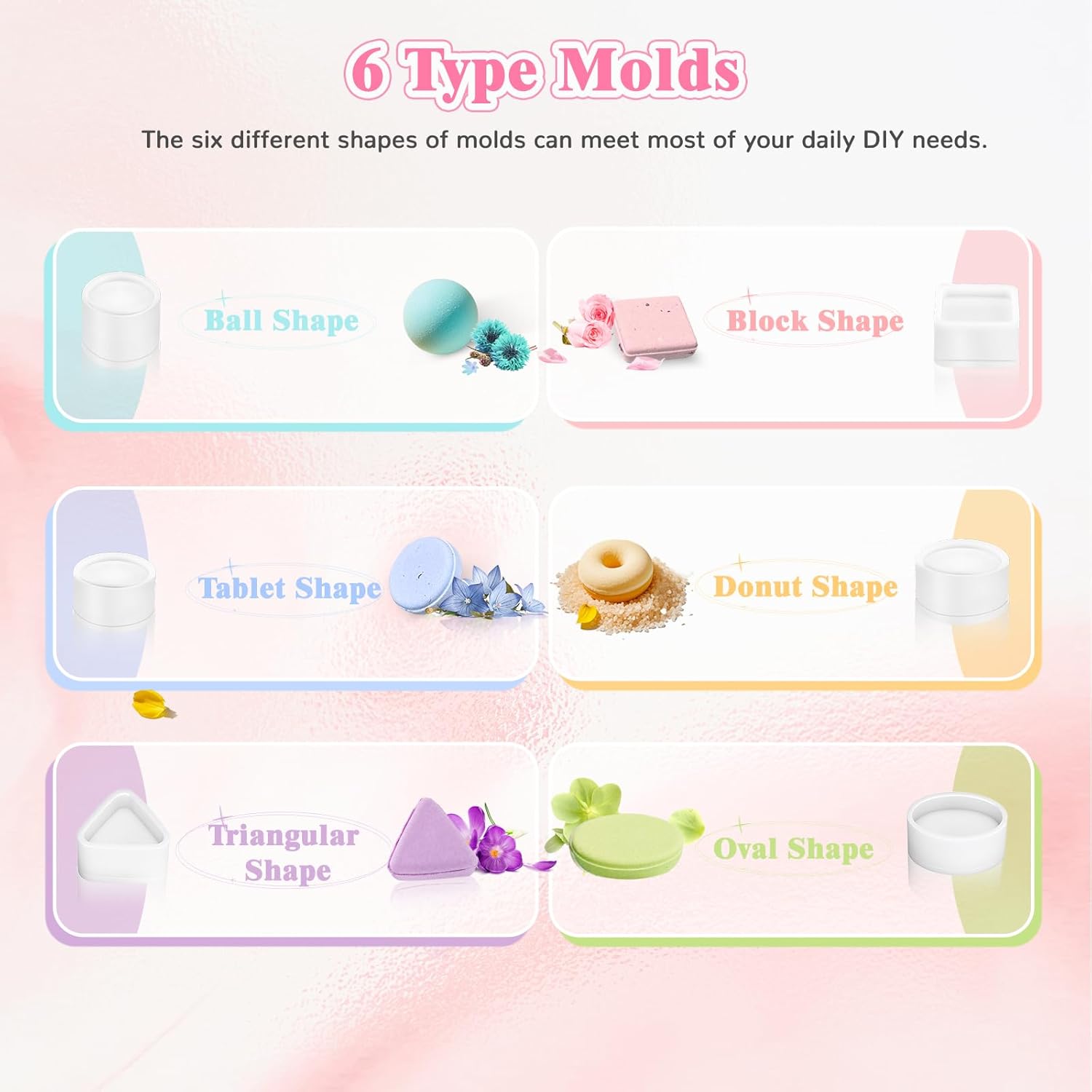 Bath Bomb Press Machine with 6 Molds, Heavy Duty Adjustable Height Bath Bomb Machine DIY Soap Press
