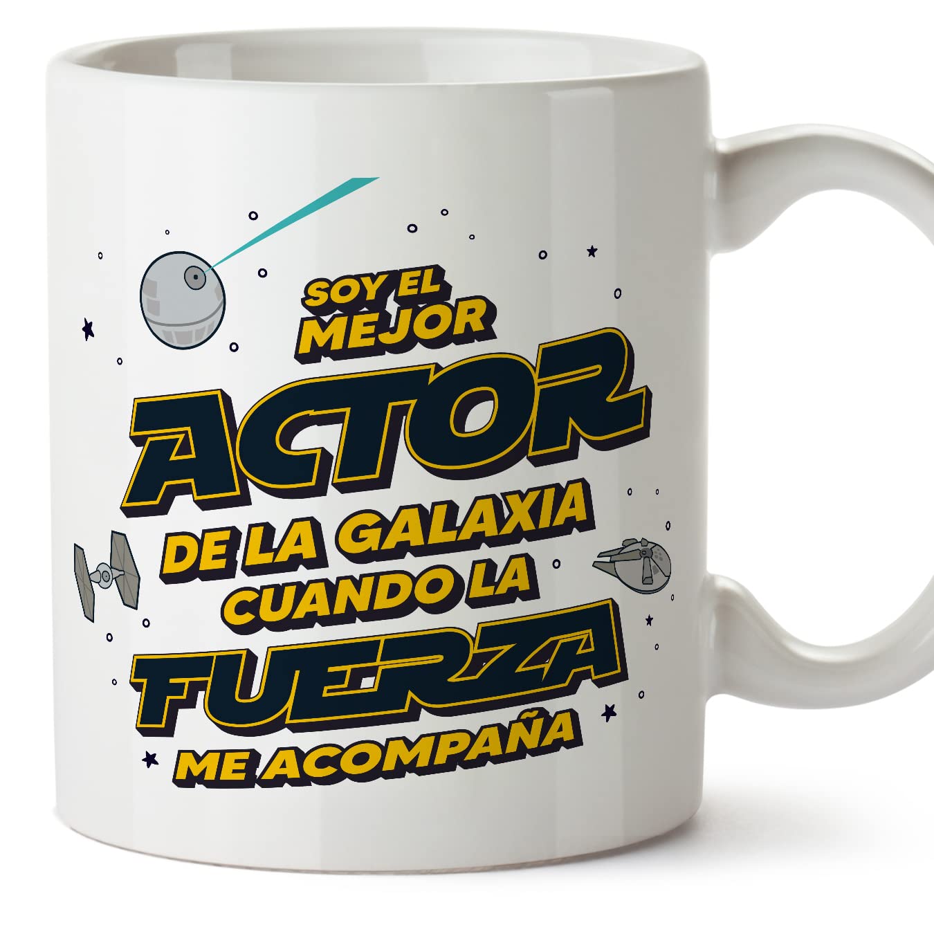 MUGFFINS Tazas para JEFE hombre - En Español - Mejor de la Galaxia Cuando Fuerza me Acompaña - 11 oz / 330 ml - Regalo original y divertido — view 305