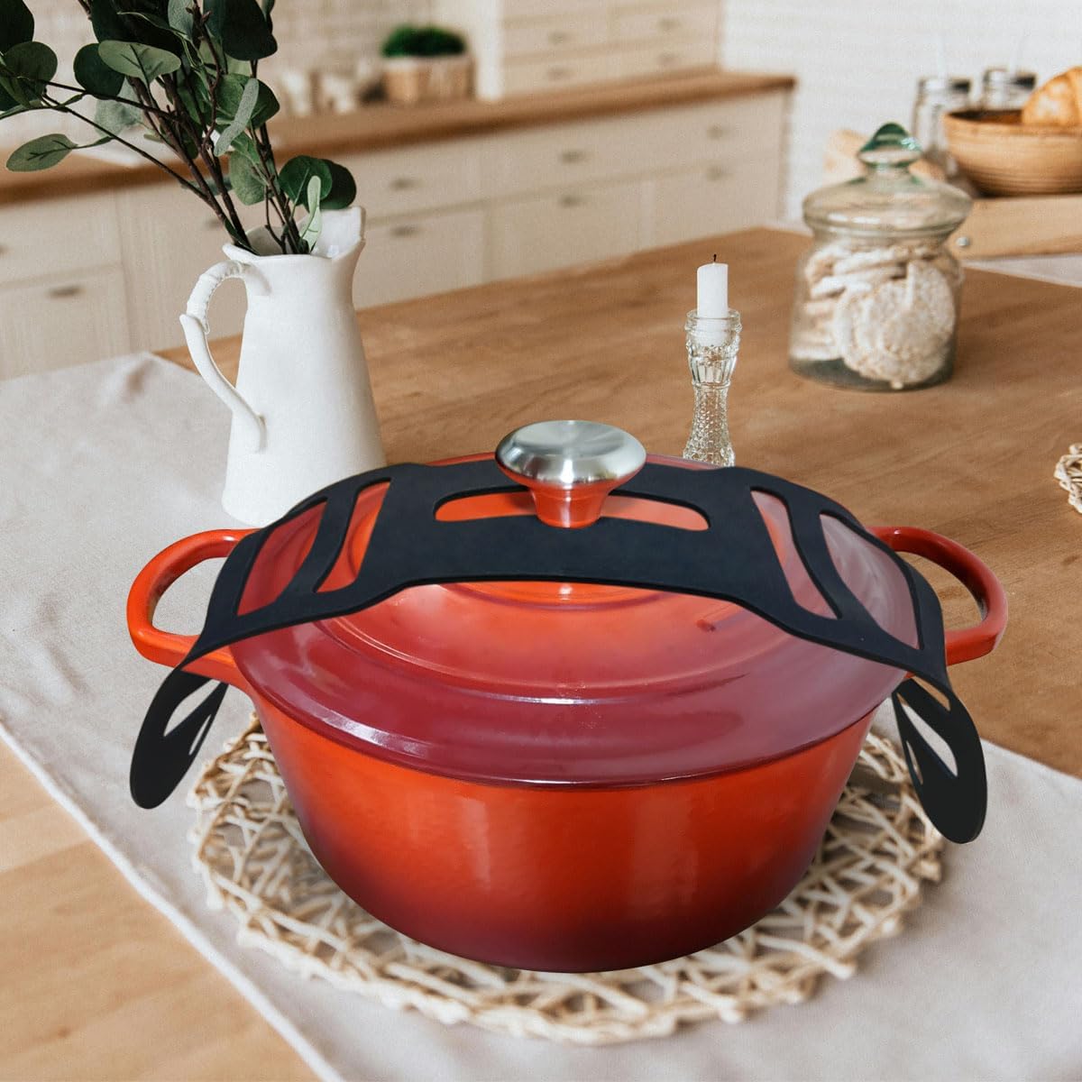 Reusable Universal Silicone Lid Lock Strap for Crockpot Slow Cooker 6/7/8 Quart