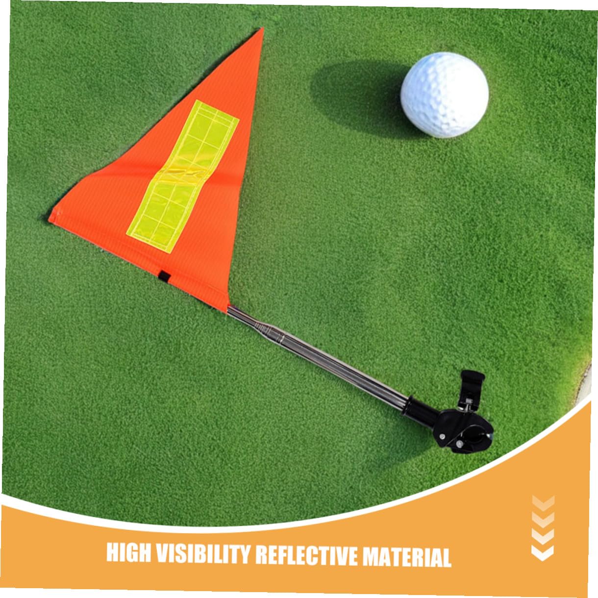 Abaodam 2piezas Bandera De Seguridad Reflectante para Carrito De Golf Bandera Telescópica De Alta Visibilidad Soporte Ajustable para o Cochecito