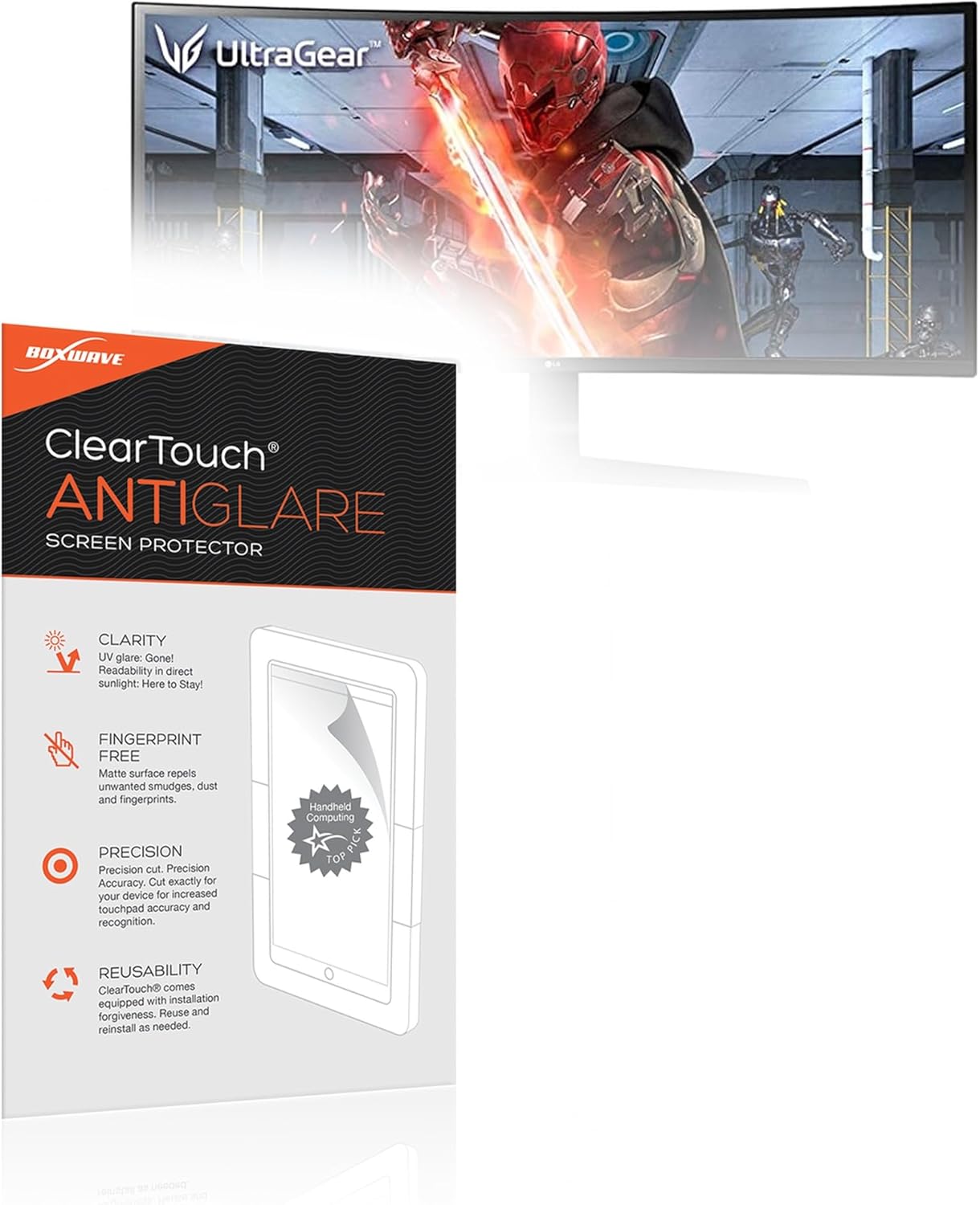 BoxWave Screen Protector Compatible with LG 34 Curved Monitor (34GL750) - ClearTouch Anti-Glare (2-Pack), Anti-Fingerprint Matte Film Skin