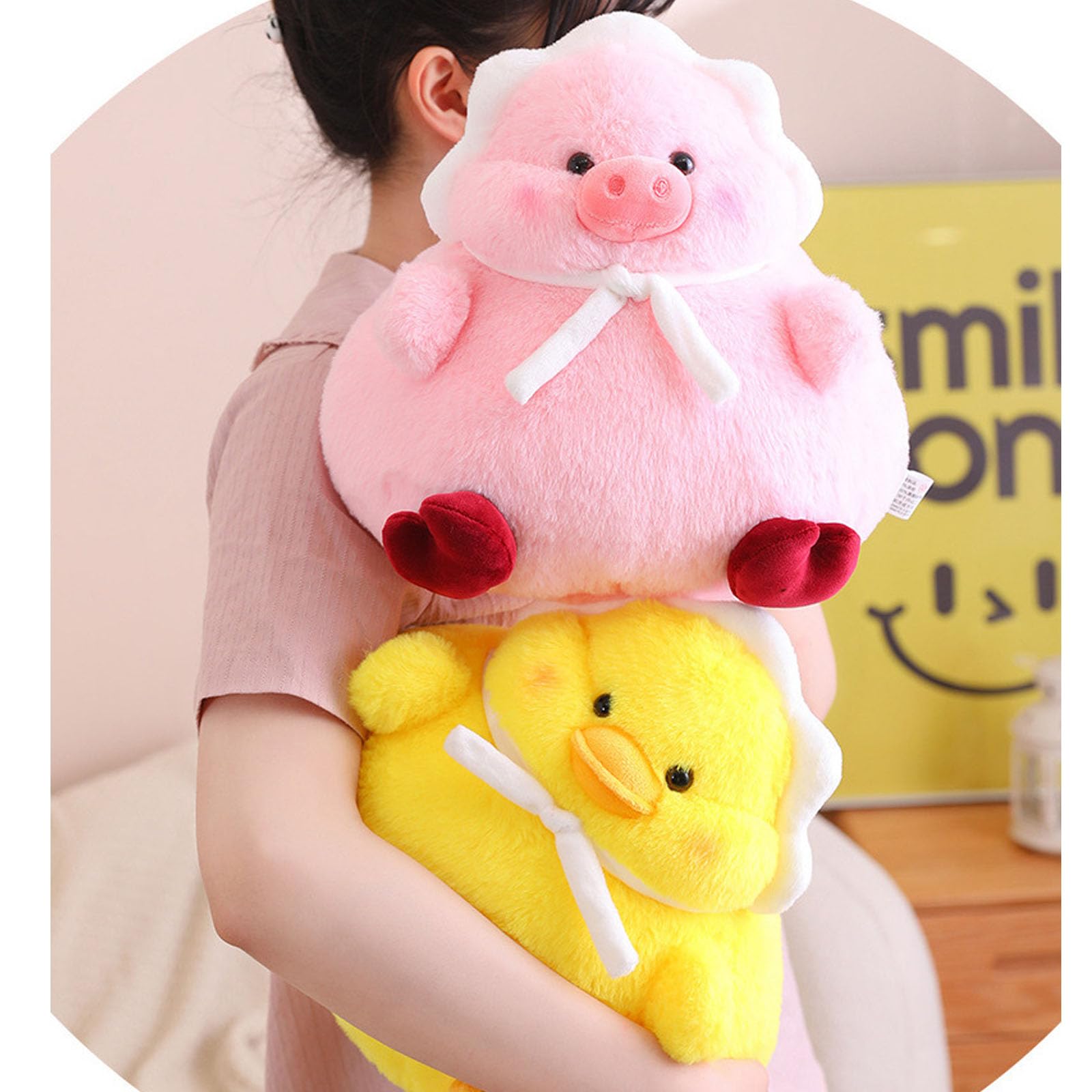 peluche, Peluche di peluche Duck & Hog, simpatico, cuscino for la decorazione domestica(Yellow,40cm)
