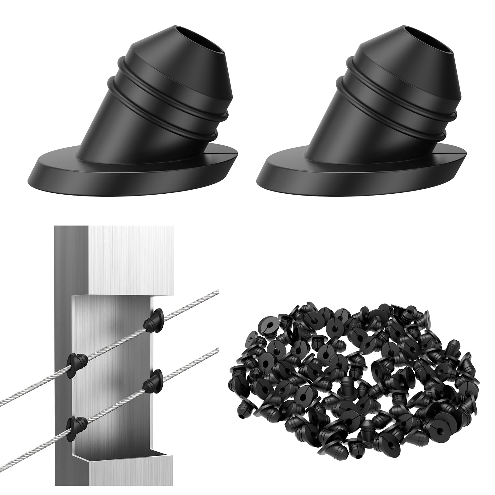 Snapklik.com : CKE 100 Pack 30 Degree Replaceable Cable Railing Rubber ...