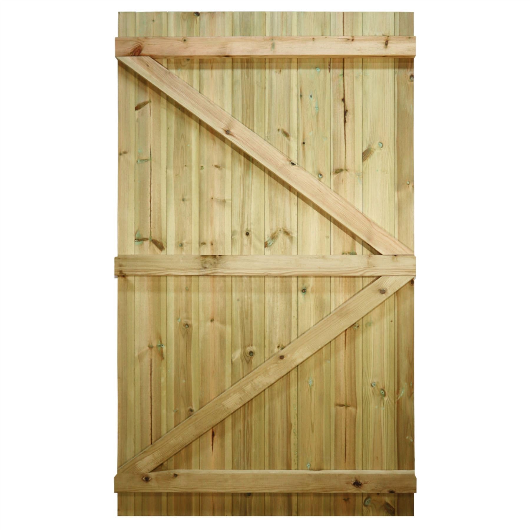Made to Measure 6ft Wooden Garden Gate, Custom T&G Semi-Braced Flat Top Treated Timber Door for Outdoor Pathway Home Access, MAX 180cm High x MAX 105cm Wide
