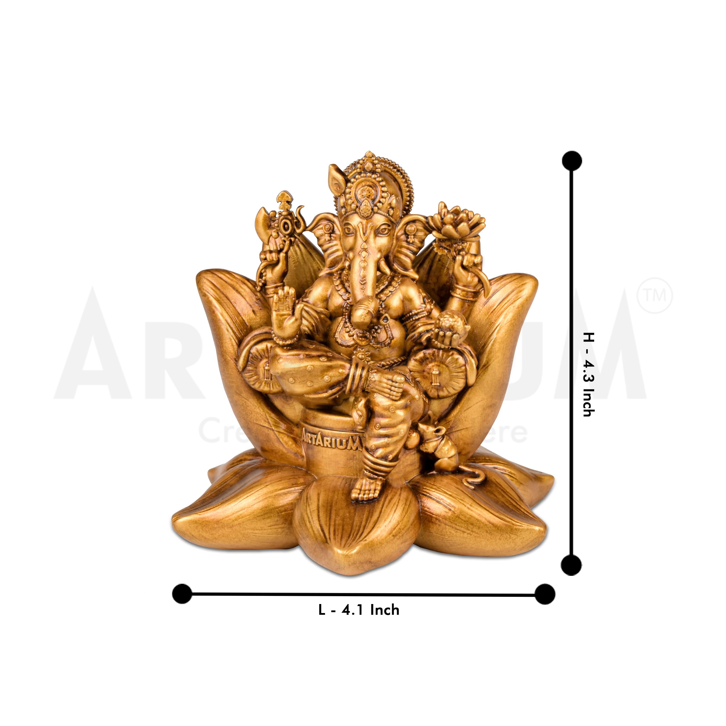 Artarium Padma Lord Ganesha Ji Idol statuetta decorativa e Pooja scopo regalo scultura ufficio casa inaugurazione statua confezione da 1