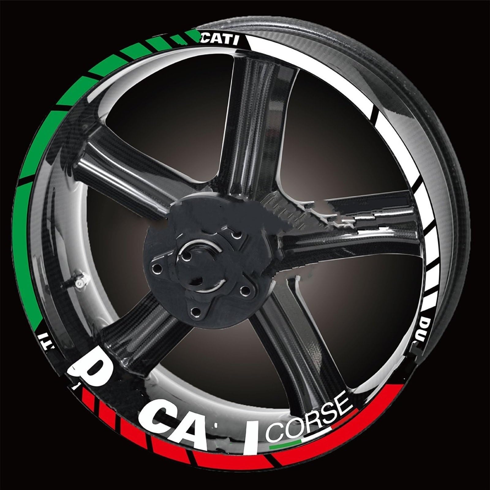 Motorcycle Wheel Sticker Inner Rim Protection Decal Decorative Film for Ducati MULTISTRADA 1260 1260s 1200 1200s Decorative(Color2)