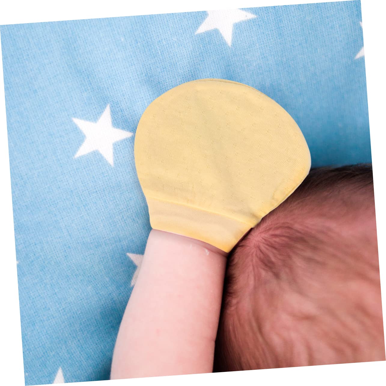 VANZACK Scratch Gloves Cotton Mittens for Newborns Gentle Tieback Design Protective Hand Covers to Prevent Self Scratching Random Colors