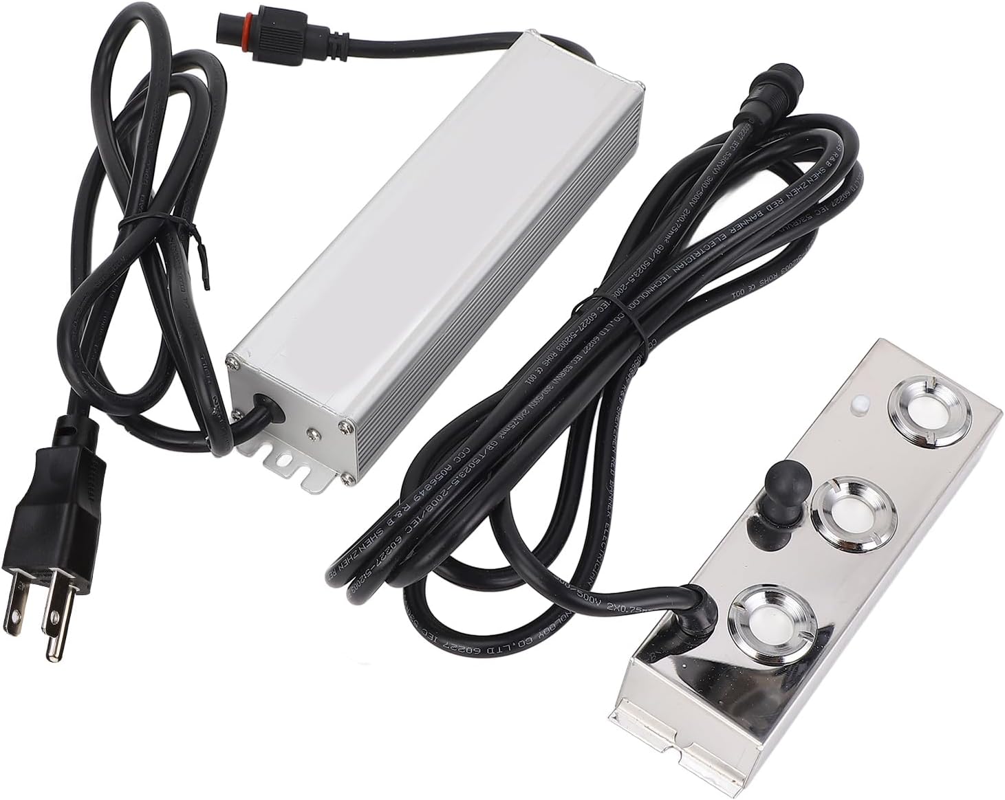 Hyuduo 3 Heads Ultrasonic Fogger with IP67 120W Power Supply 1500ml h Mist Maker for Water Pond Greenhouse Landscape Indoor and Outdoor (US Plug)