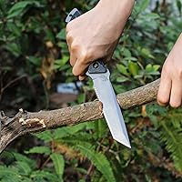 Vista 3 de Fixed Blade Knives Outdoor Duty Knife 440C Stainless Steel Survival Camping Knife with G10 Handle Waist Clip EDC Kydex Sheath