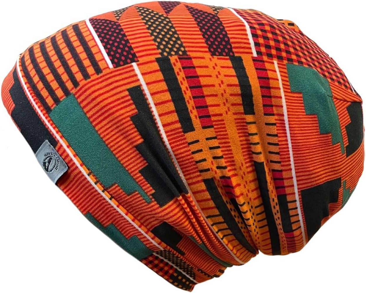 Fairy Black Mother Day & Night Adjustable Hair Cap Satin Bonnet Alternative for All Hair Styles Dreadlocks Locs & Braids(Orange kente,Small)