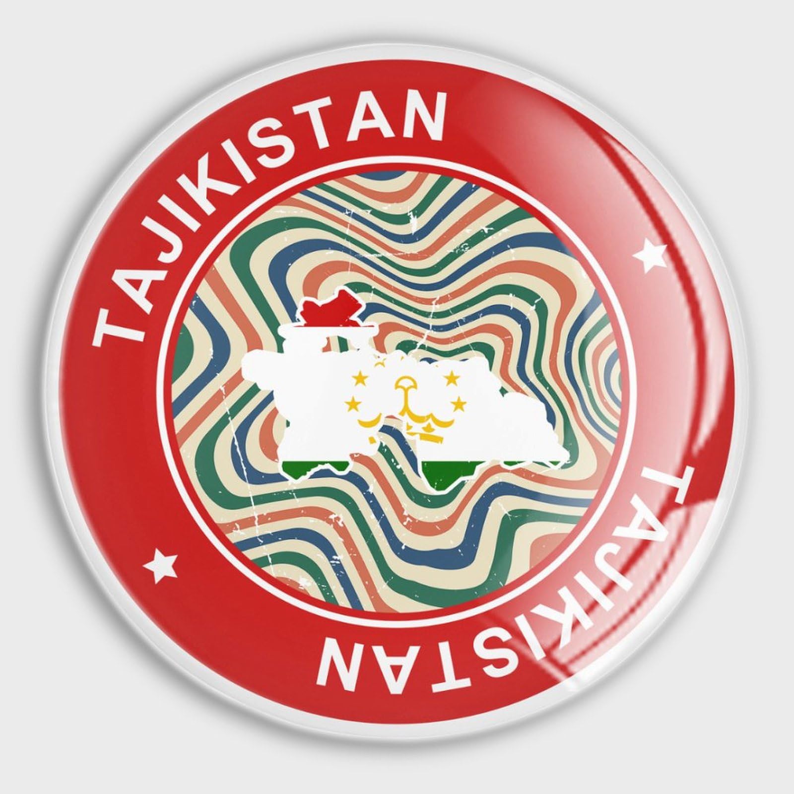 Aimants magnétiques en verre pour frigo fixez vos notes drapeau Tadjikistan
