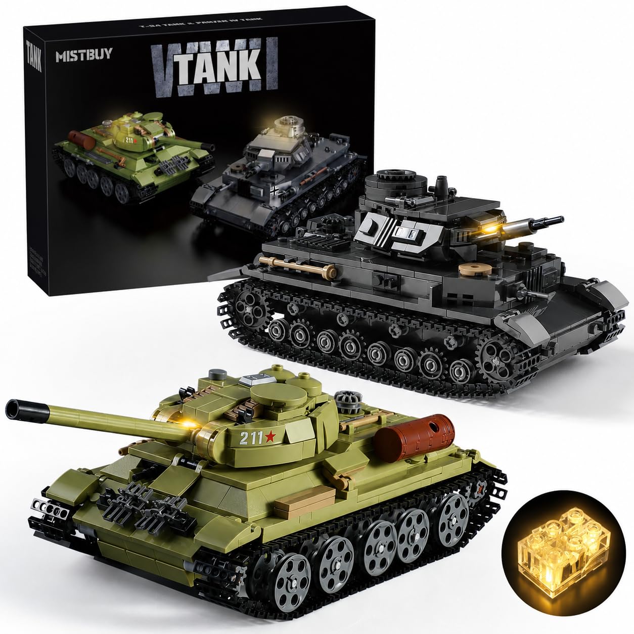Amazon.co.jp: WW2 陸軍戦車組み立てセット LEDライト付き Panzer IV