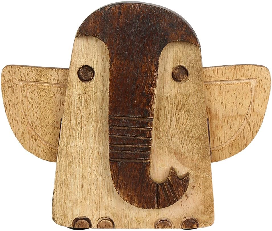 STORE INDYA Eyeglass Holder Stand/Wooden Spectacle Holder/Spectacle Stand/Eyeglass Holders for Desk/Desk Eyeglass Holder/Handmade Stand for Office Home Décor (Elephant)