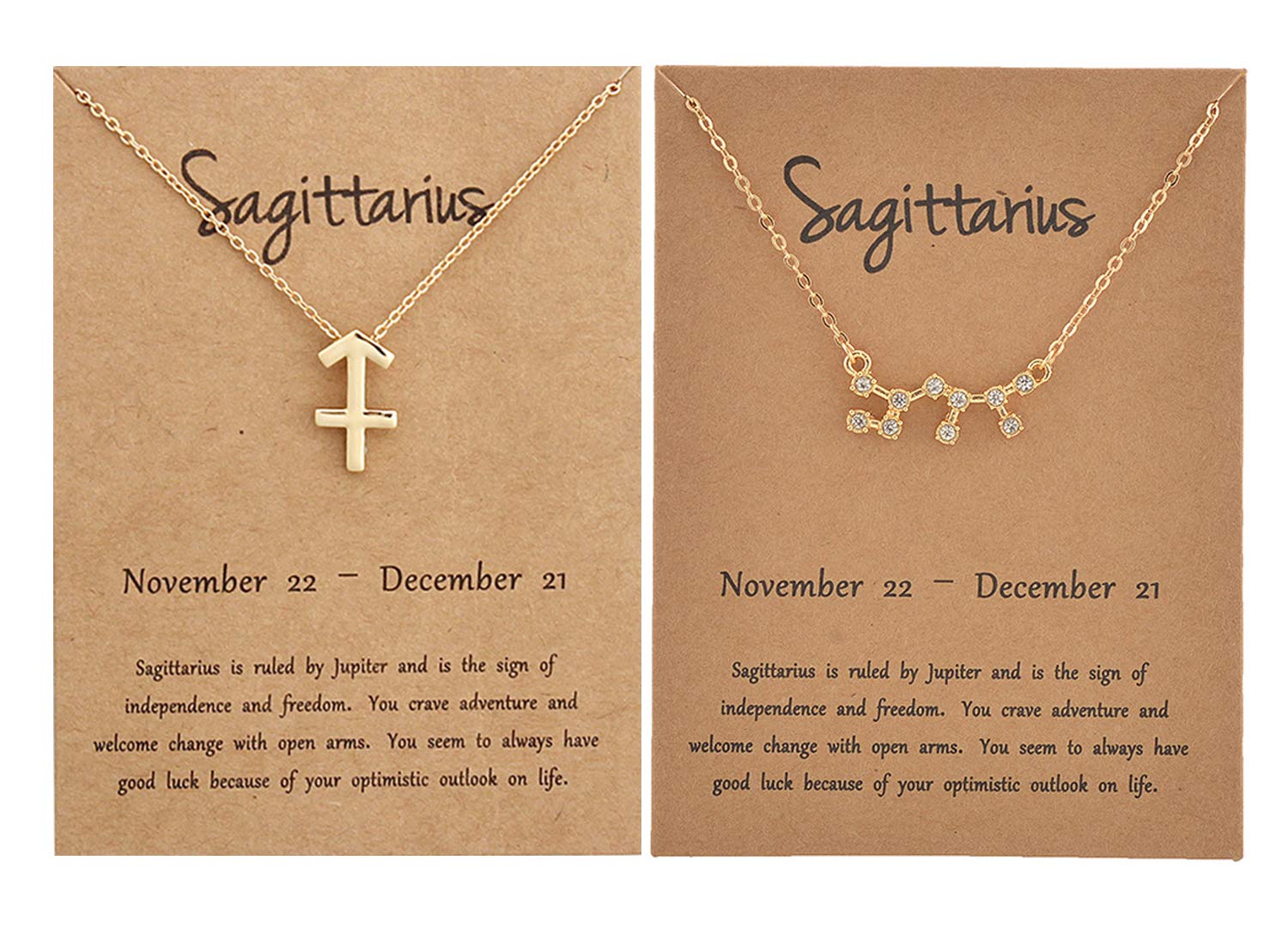 2Pcs Zodiac Necklace Set for Women 12 Constellation Pendant Necklace for Teen Girls Zodiac Valentine Gift for Her