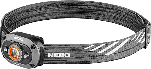 NEBO MYCRO 450 - Linterna frontal recargable  450 lúmenes, 6 modos de luz, resistente al agua, clip desmontable para sombrero, lámpara de cabeza