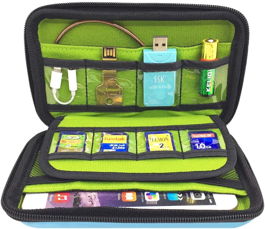 2 Pcs Electronics Accessories Cases, FineGood Travel Cable Organizers Digital Gadget Cases Storage Bags for External Hard Drive USB Flash Drive Power Bank, Comes with 5 pcs Cable Ties : Electronics
