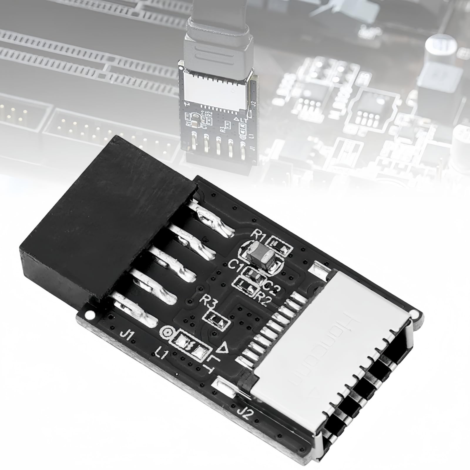 Motherboard USB 2.0 Front Panel Header USB 2.0 Internal Header (9-Pin) to USB 3.1/3.2 Type-C (20-Pin) Extend USB Type E Ports to PC Front Panel USBs Ports