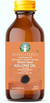 AYURVEDASHREE Cold Pressed Black Seed Oil, Omega 3 6 9 | Super antioxidant & Immune Support, Joints, Digestion, Hair & Skin, 3.38 fl oz., Extracted on Wooden Churner, No GMO,Untreated, Unrefined