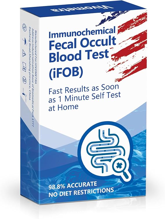 Colorectal Diseases Test at-Home Immunochemical Fecal Occult Blood (iFOB) Colon Screening Test Kit 2 Pack