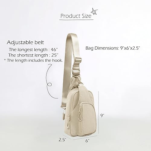 Miniatura 6 de ODODOS Bolso bandolera diario con correas ajustables, bolso cruzado en el pecho, mochila pequeña ligera para viajes casuales y senderismo