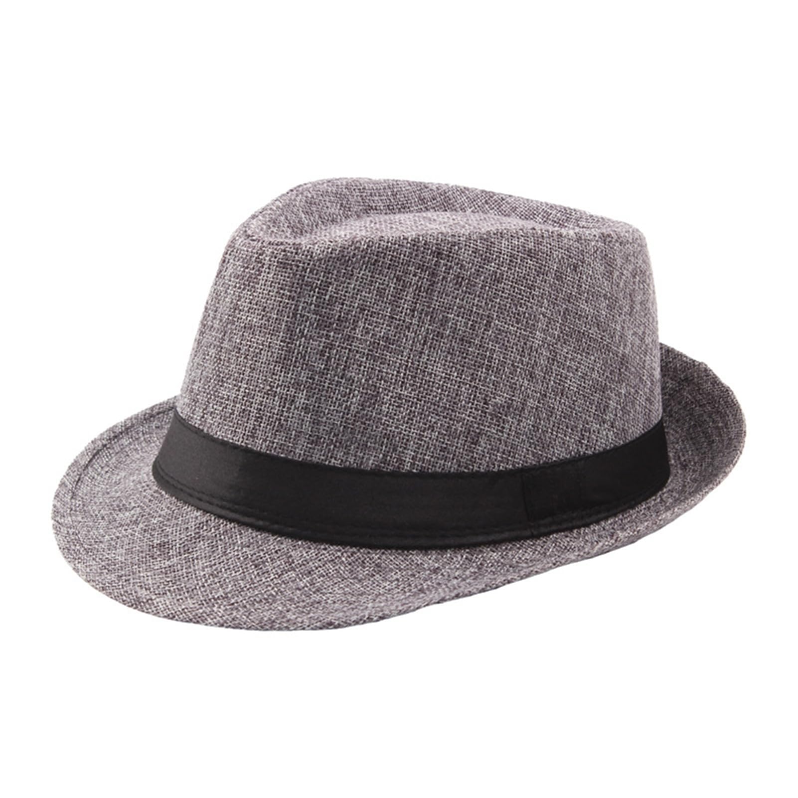 matumou Fedora Hat Wide Brim Color Panama Boater Summer Beach Sunhat for Vacation Male