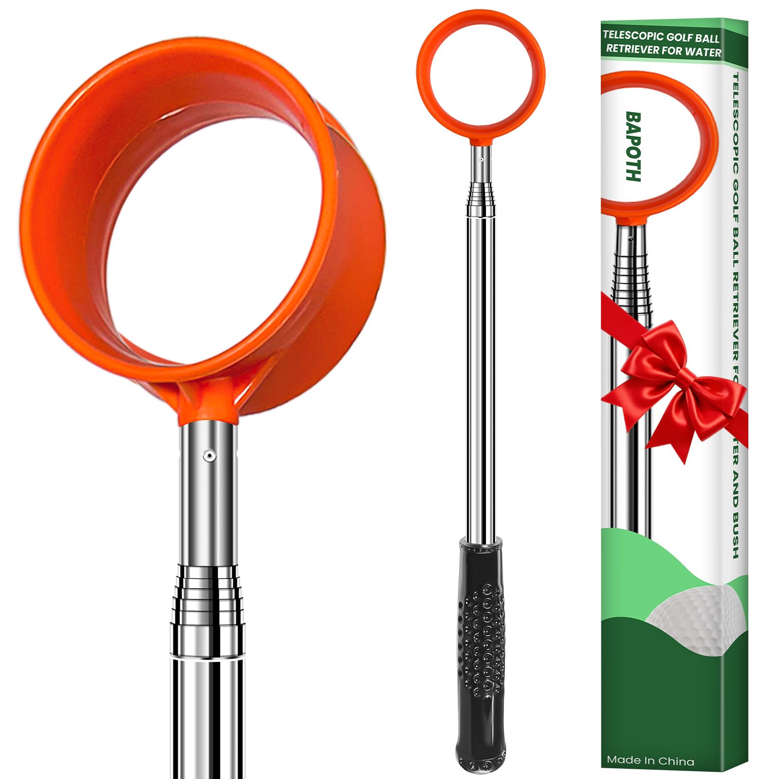 SPEENSUN Golf Ball Retriever, Max 6/9/12/14.5/15Ft Lightweight Portable Stainless/Aluminum Alloy Telescopic Golf Ball Grabber for Water, Bushes and Grass, Golf Accessories Gifts for Men Women