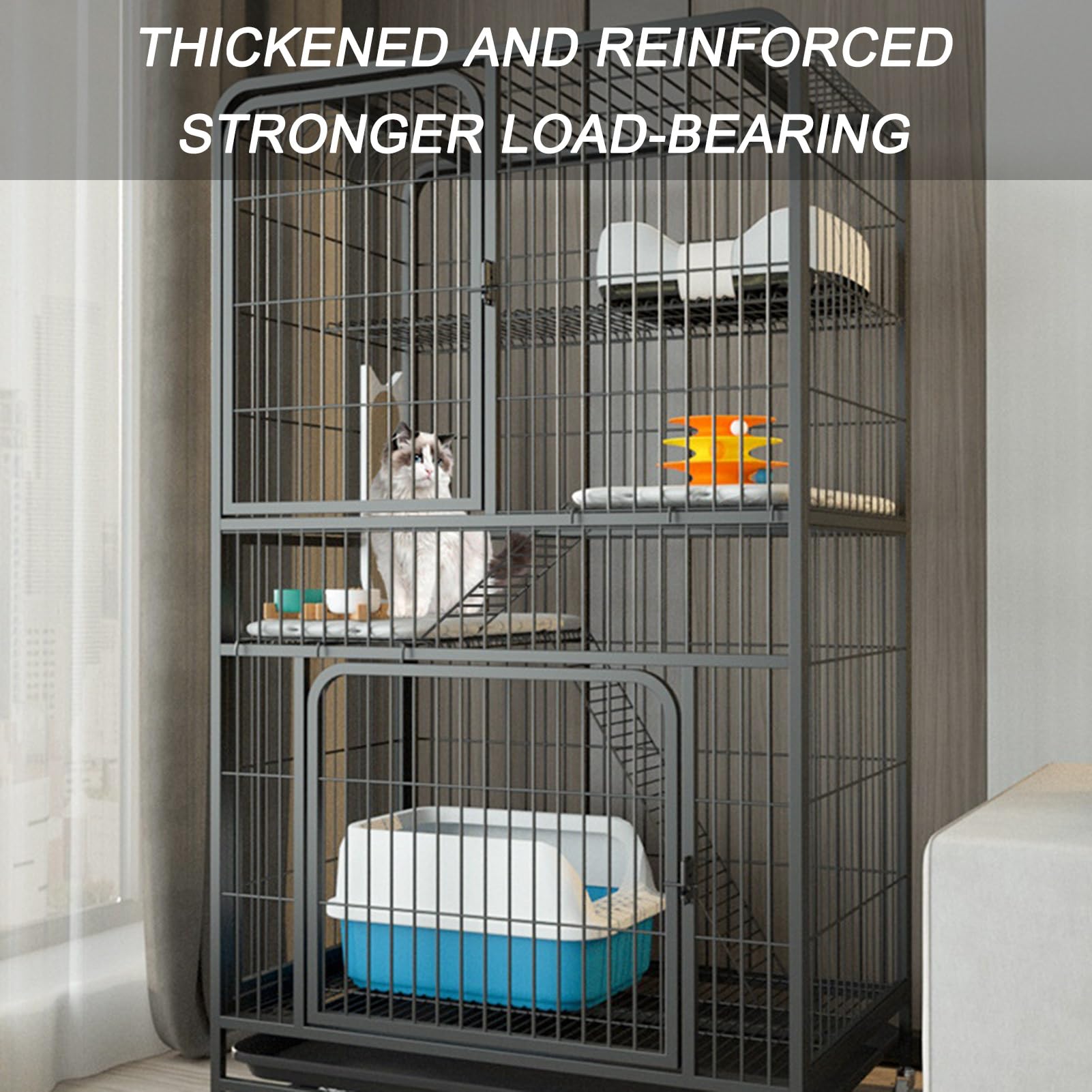 Cage pour Chat Catio, enclos extérieur spacieux et résistant, avec Plateforme de Saut et de Nombreuses fonctionnalités. Idéal pour Les Chats d'intérieur et d'extérieur, il favorise l'activit