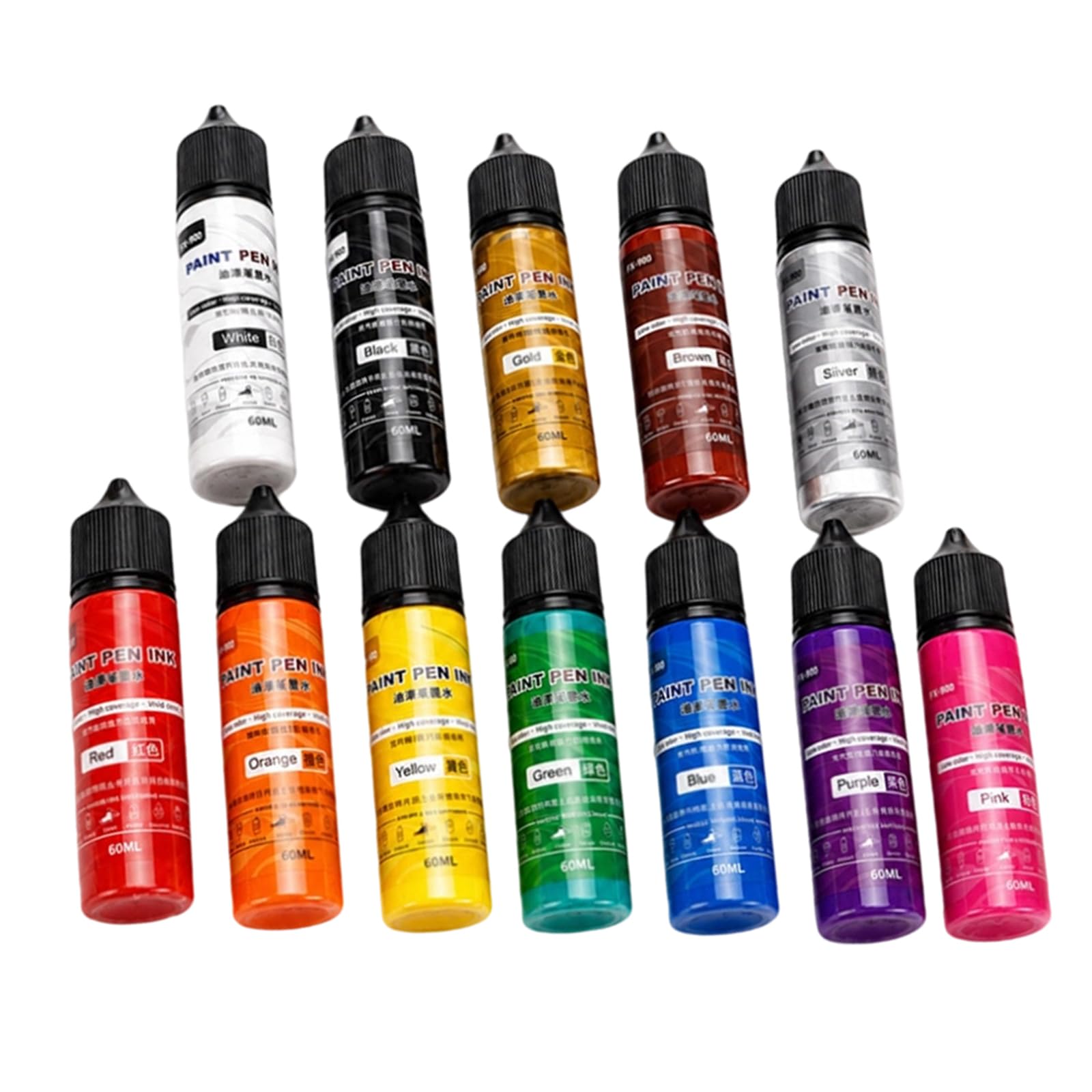 Ensemble de 12 bouteilles d ' encres de peinture à l ' huile, Collection de peintures à base d ' huile pour amateurs et artistes, 60ml par bouteille