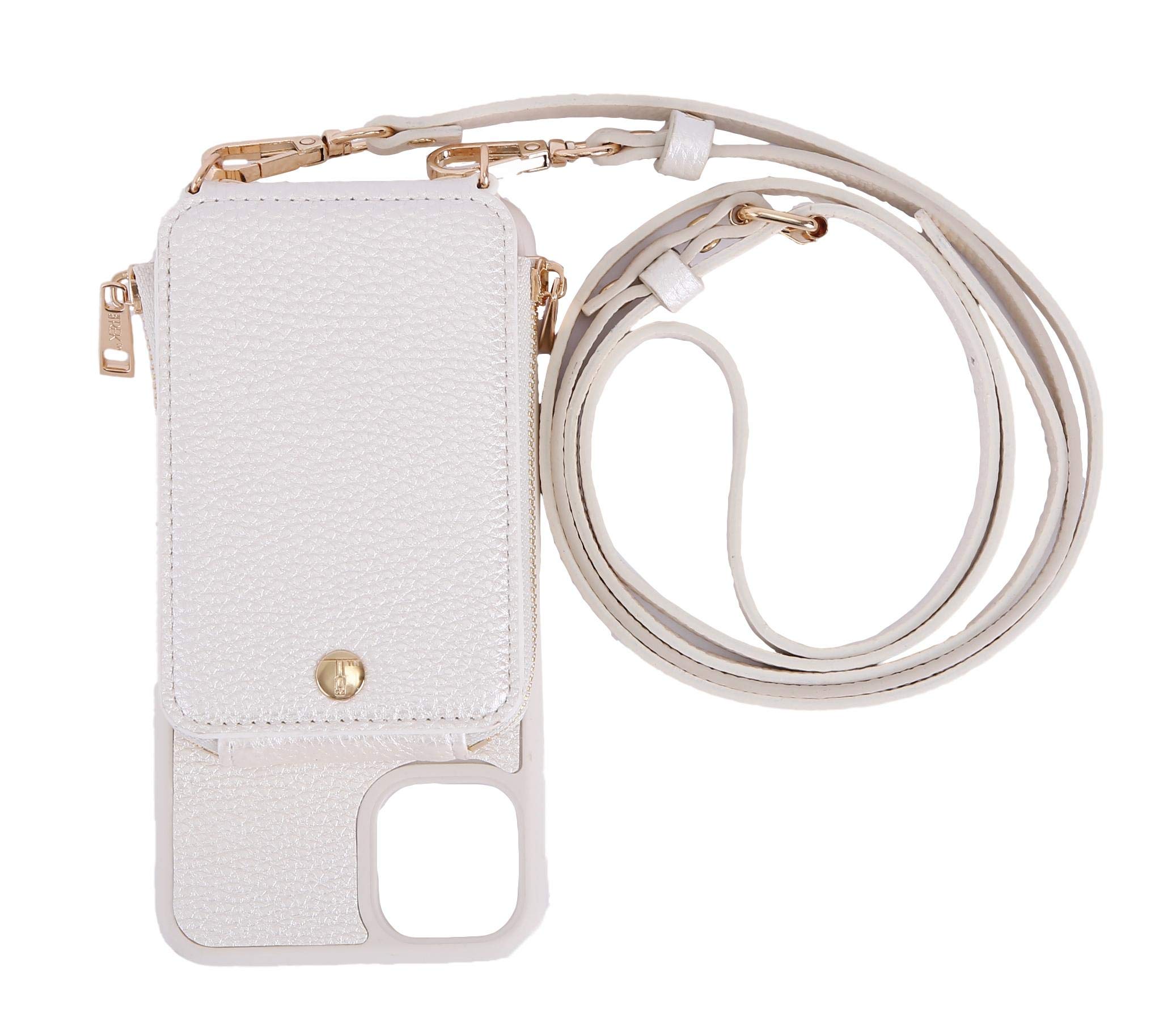 Trek Tech All-in-One Crossbody, Phone Case and Wallet for iPhone 11 Pro (Pearl)