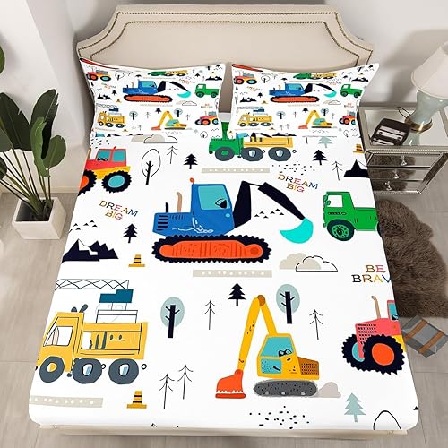 Miniatura 8 de Manfei Sábana bajera ajustable de oso tamaño individual, funda de cama con silueta de árbol gris y negro con 1 funda de almohada, juego de ropa de