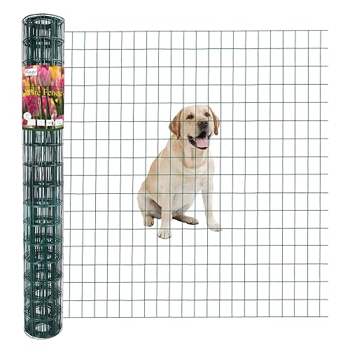 Miniatura 22 de Valla de alambre soldada con revestimiento de PVC negro de 48 pulgadas x 50 pies, 2 pulgadas x 4 pulgadas, 14GA, rollo de cercado de borde