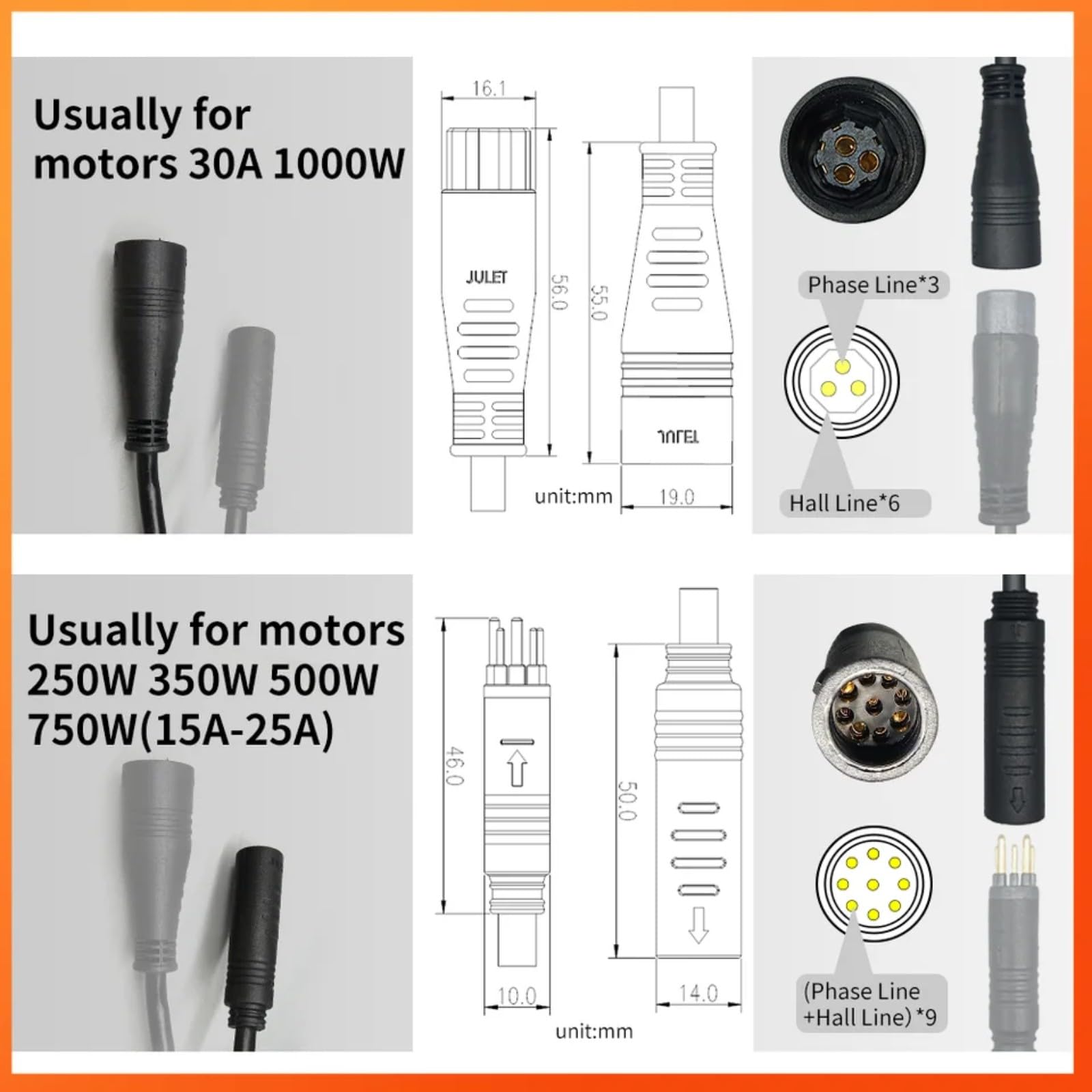 1 x kontroler silnika bezszczotkowego 36 V 48 V 250 W 350 W 500 W 1000 W (kabel 1T5)