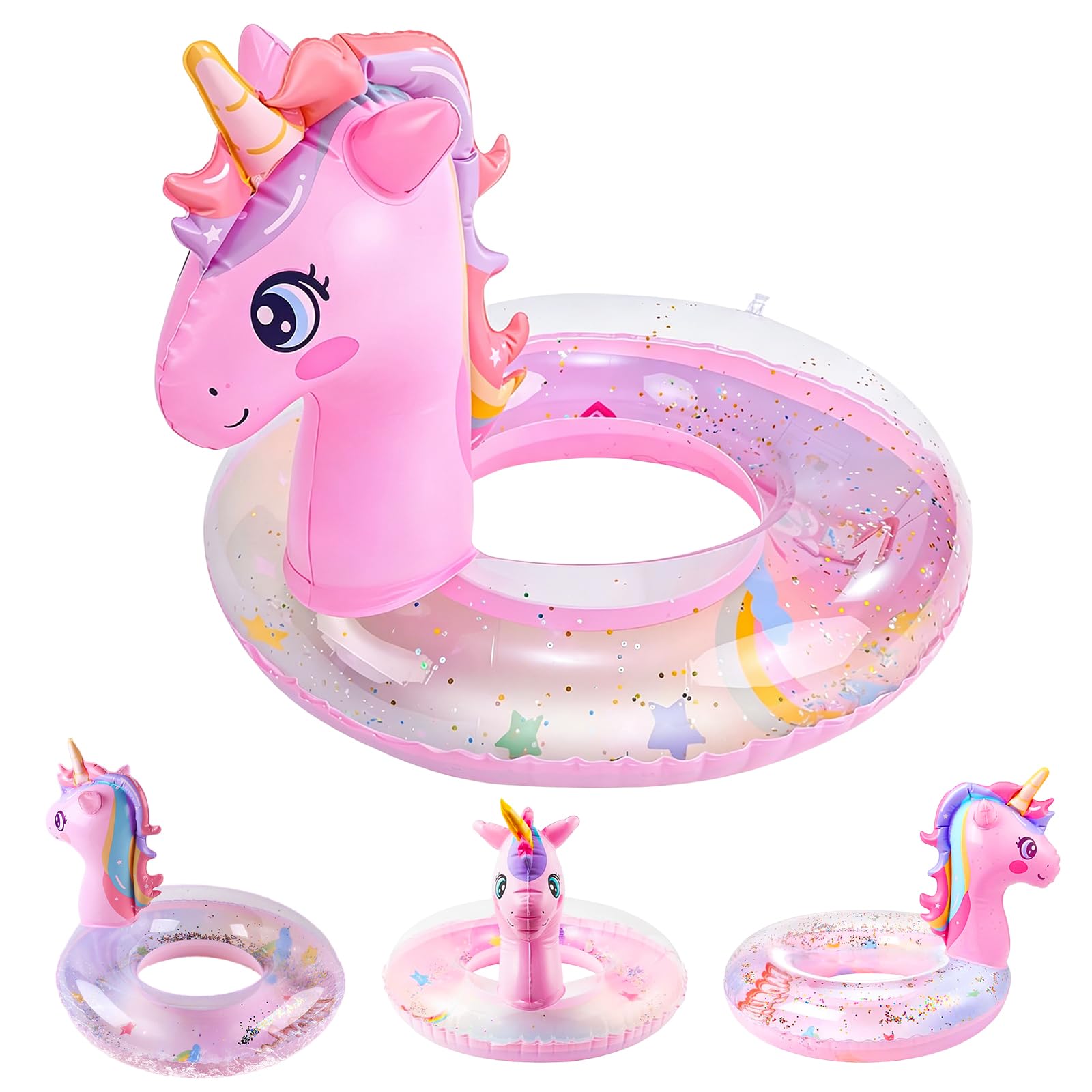 Pool Inflatable Float for Adults Kids,Inflatable Swimming Rings Pool Tubes Swimming Pool Inflatable Pool Floats for Summer Pool Beach Party Decorations (Pink Unicorn)