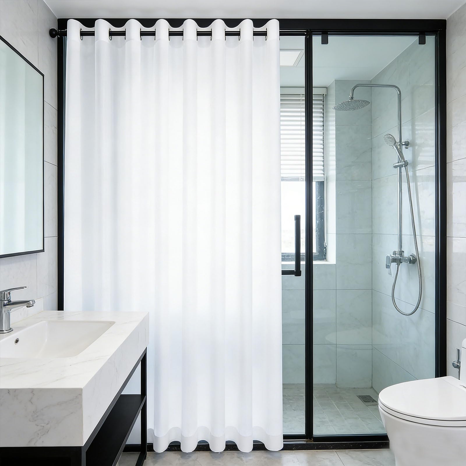 Rideaux voilage 105 x 140 cm blanc translucide anti-UV pour la maison