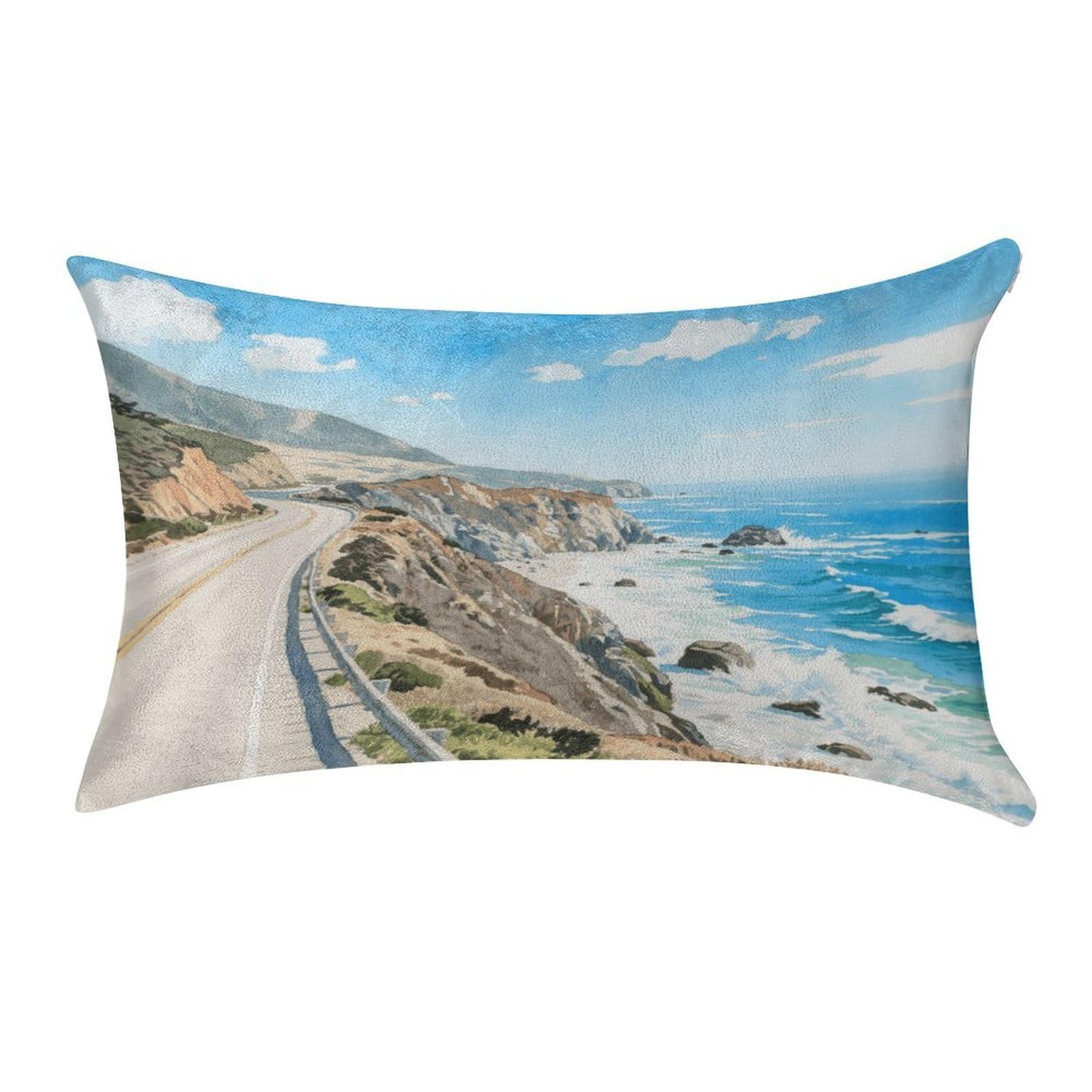 Fekiloot Style Highway 1 Ocean View Pillow Covers Home Decor Pillow Cases