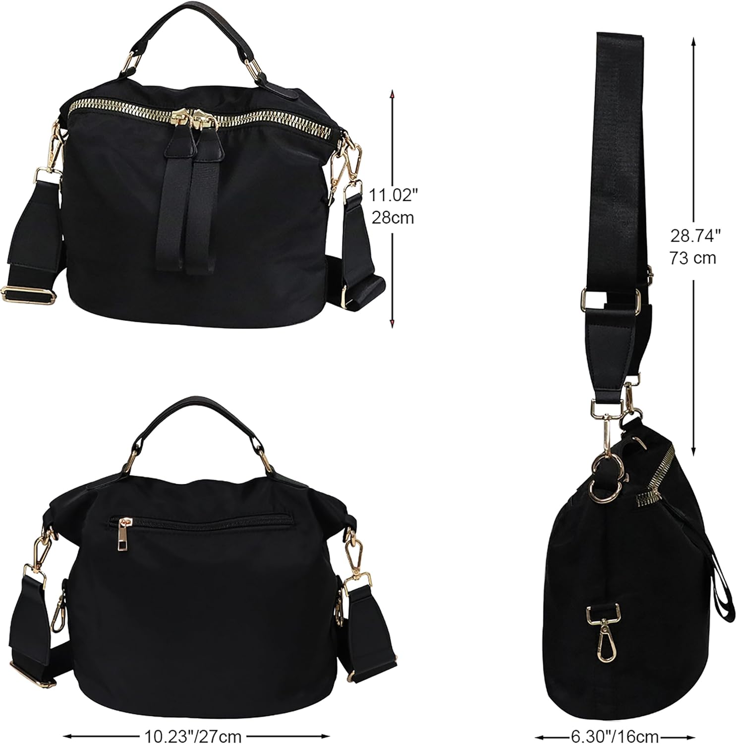 Women Nylon Handbag Anti-theft Casual Lightweight Travel Shopping Shoulder Bag Crossbody Bag - Image 4