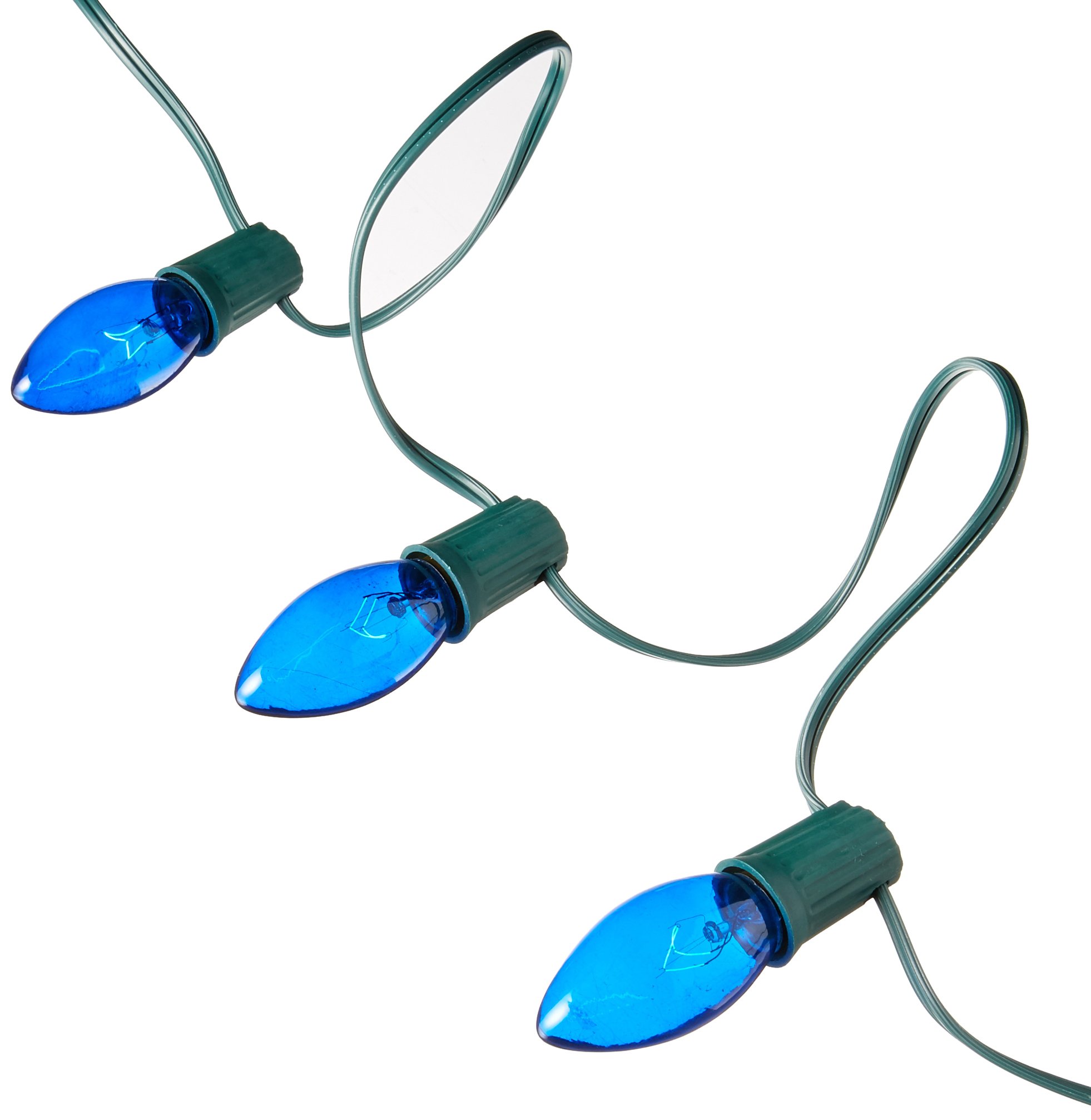 Christmas 25-Light Set, Clear Blue C9 Bulbs, 25-Ct.