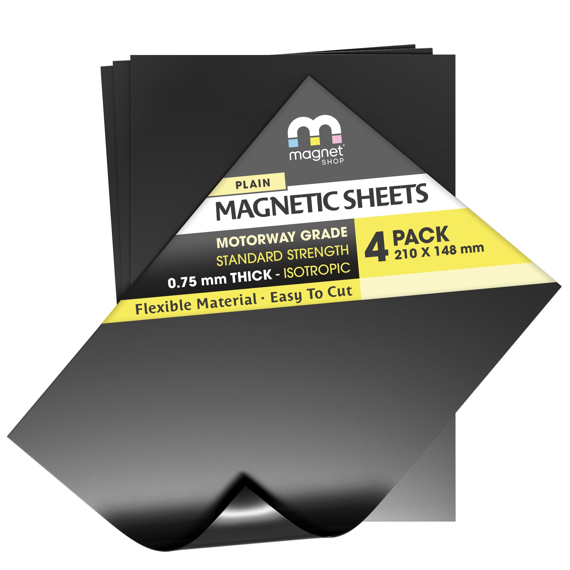 The Magnet Shop Black 4 X A5 Plain Magnetic Sheets 0.75Mm For Spellbinder Die Storage Craft Flexible Placement Mat (This Is Not Self Adhesive)