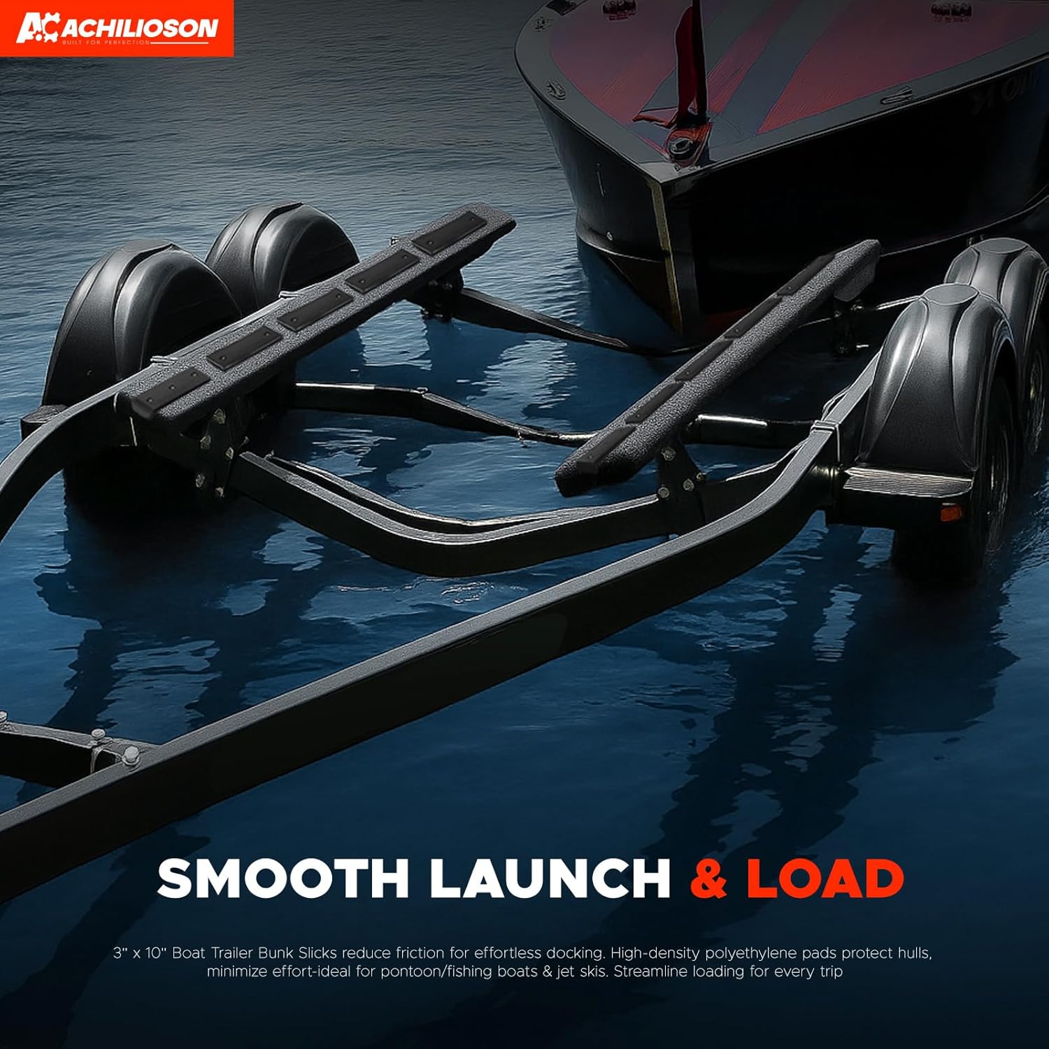 20 pcs Boat Trailer Bunk Slides Kit,Boat Trailer Bunk Slide Pads and Enders Boat Trailer Bunk Slicks for Easier Launching- 16 Pads (3x10)   4 Bunk Enders