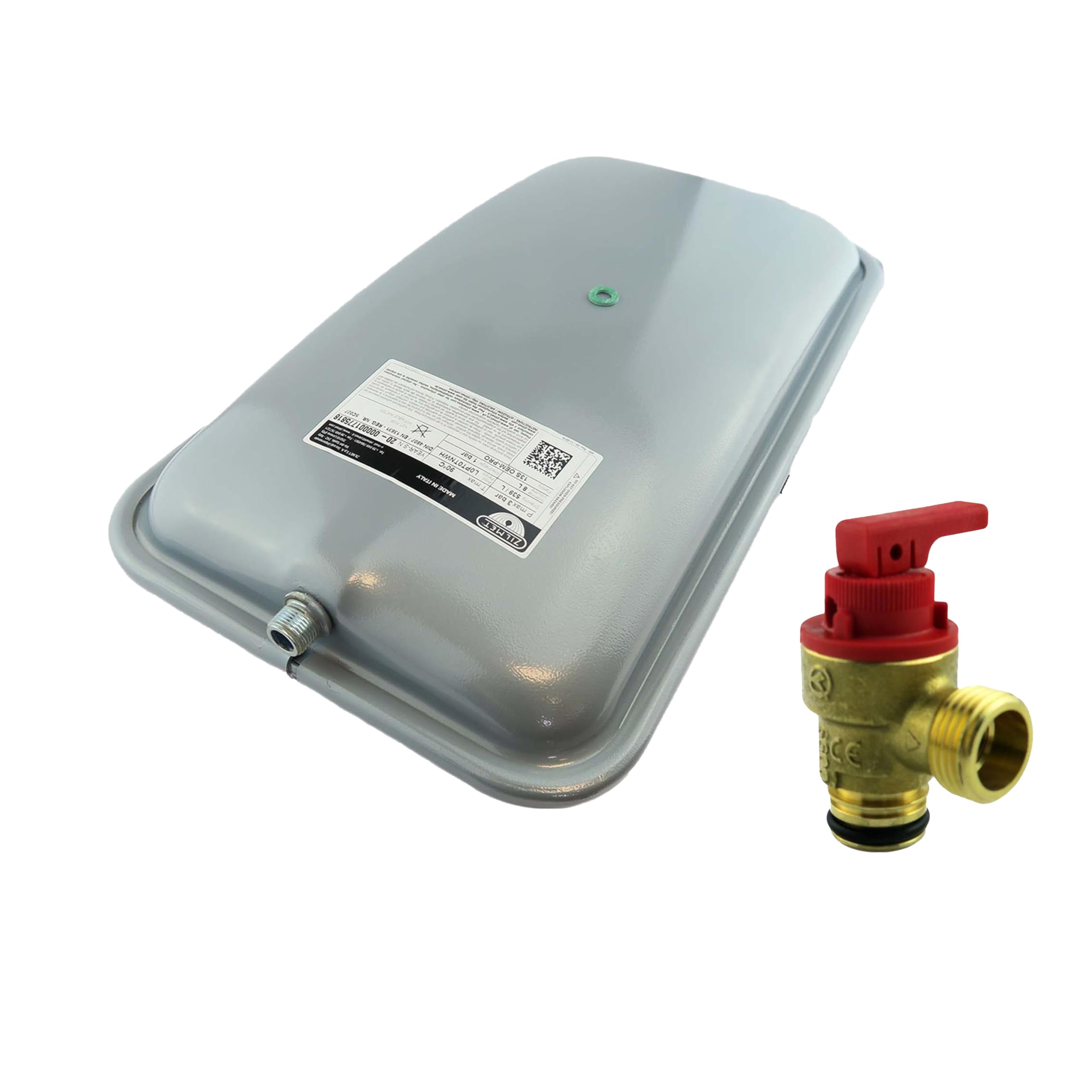 Hts Multicolour - Glowworm Boiler Expansion Vessel (8L) + Pressure Relief Valve (Prv) 0020020744 801666 178985