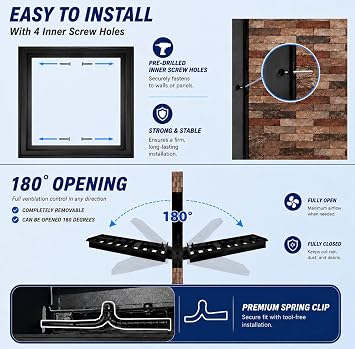 24*16 Gable Vent,Aluminum Alloy Wall Vent Shed Vents,with Removable Strainer and 180 Degree Opening Angle.Ideal for Attic,Shed,Garage,Play House,Coop.[Inside Dimensions:22w X 14h]-Black 1 Pack