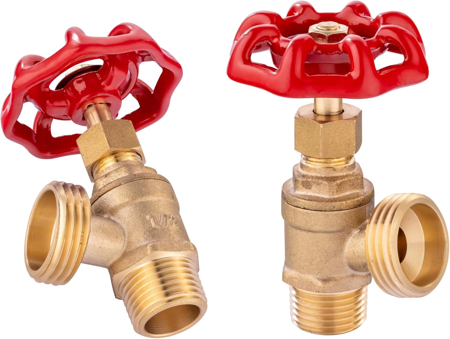 2-Pack EFIELD Boiler Drain 1/2 inch MIP x 3/4 inch MHT, Multi-Turn, Brass Made