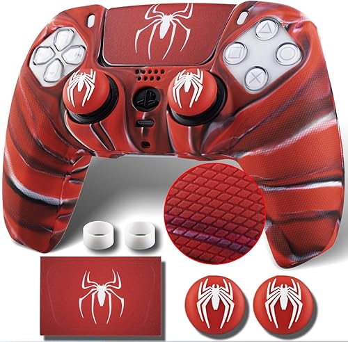 Miniatura 9 de Funda de silicona antideslizante para controlador PS5 con tapas para pulgar x 2 y pegatina x 1 (Depool) 1,3,4,5,2,6