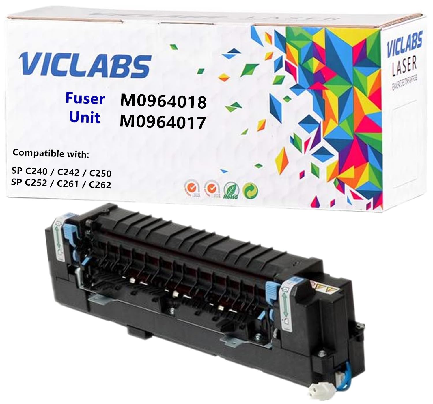 VICLABS M0964018 M0964017 fuser replacement for Ricoh M0964018 M0964017 fuser unit for use in Ricoh SP C240 SP C242 SP C250 SP C252 SP C261 SP C262 SPC240 SPC242 SPC250 SPC261 Printers,110V (1- Pack )