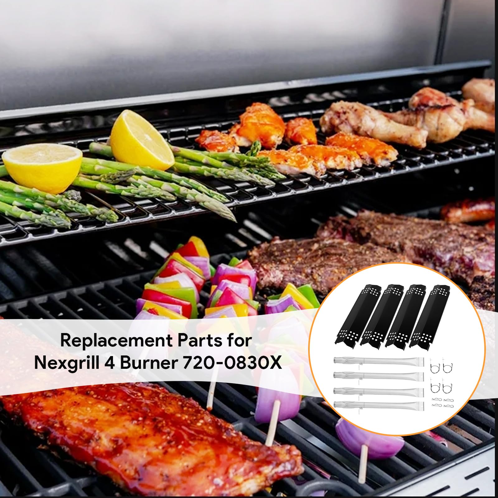 BQMAX Componenti per griglia Nexgrill a 4 fuochi 720-0830X 720-0830XF 720