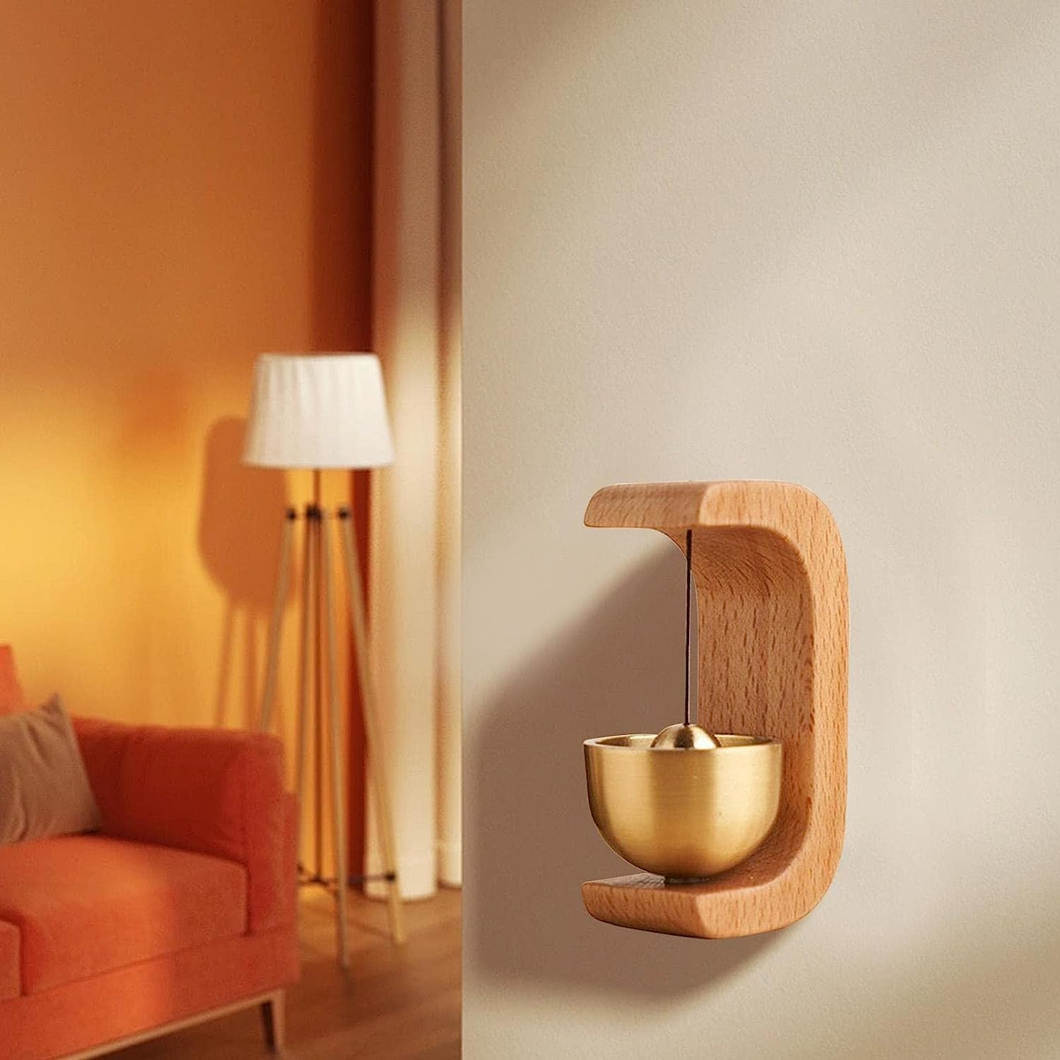 Magnetic Door Bell Chime – Brass Shopkeeper Entry Alert | Classic Wall-Mount Sound Bell | Decorative Vintage Doorbell for Home, Office & Store Use — Amazon image 3