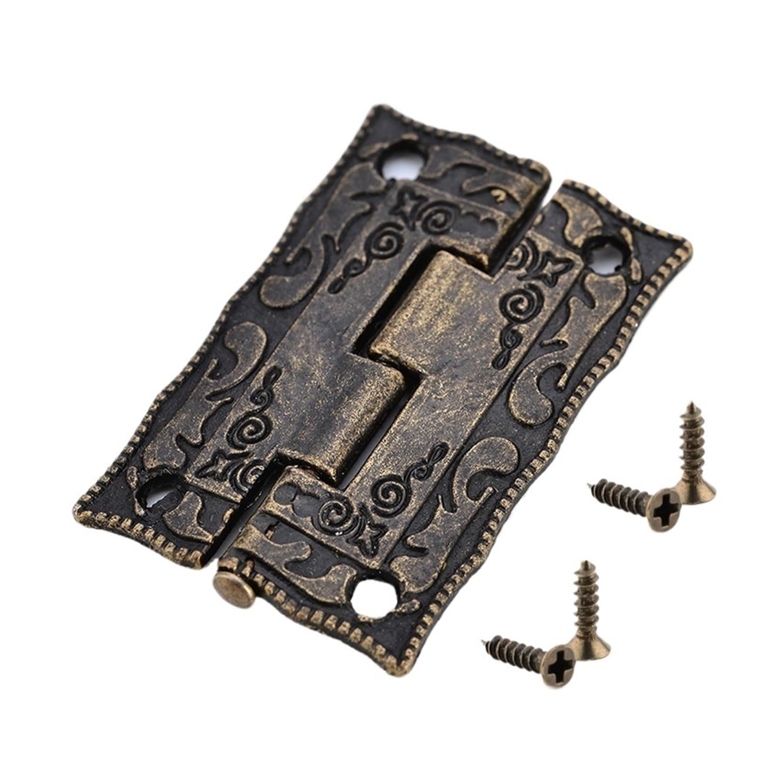 10PCS Antique Bronze Hinges Cabinet Door Drawer Decoration Vintage Hinge for Jewelry Wooden Box Furniture Hardware for Box