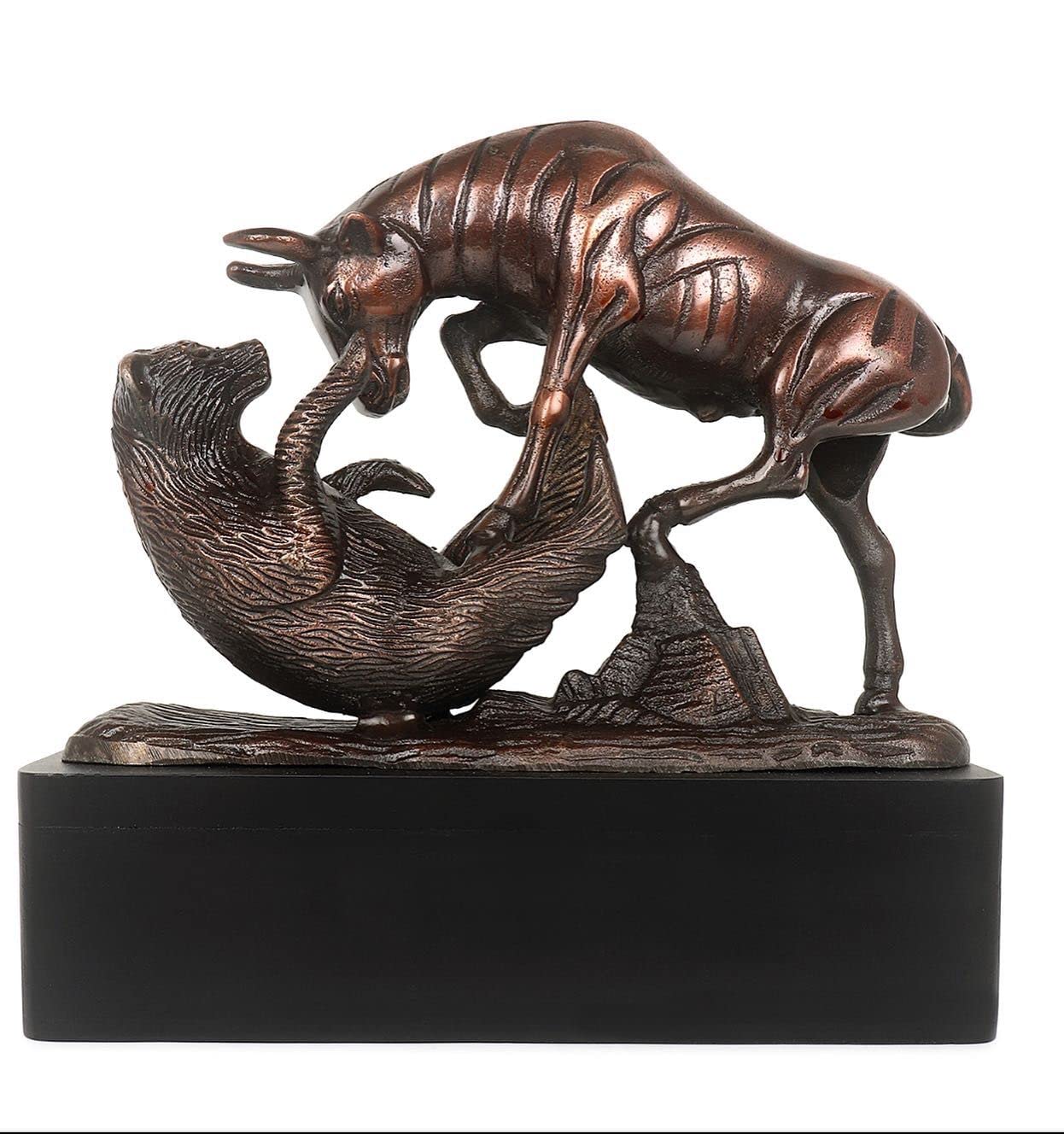 Metal Bull & Bear Stock Market Statue